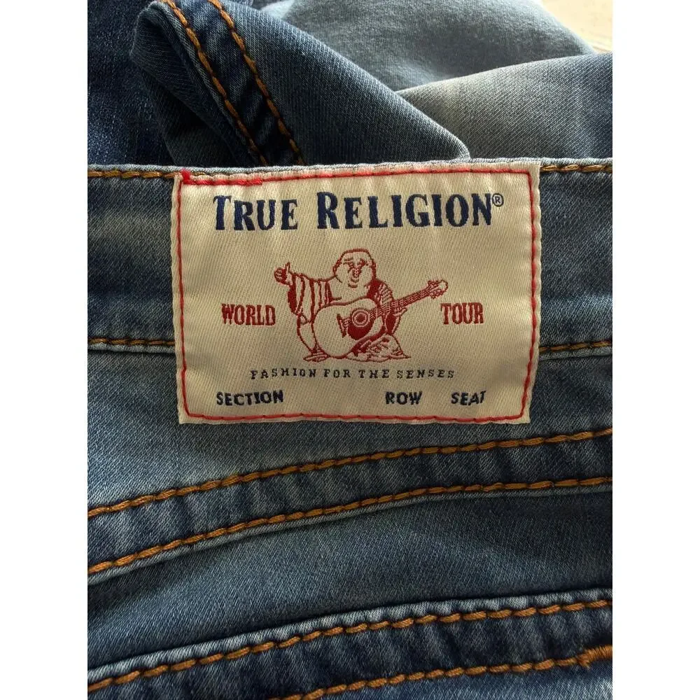 True Religion Ricky Big T Flap Pocket Jeans Size 33 NEW Desert Sand Clean